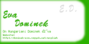 eva dominek business card